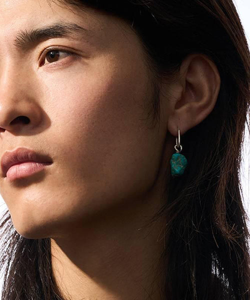 Earrings Drop Green Turquois Sterling Single DIY Silver FashionChic