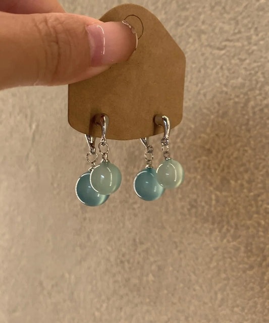 Light Earrings Ball Blue Sterling DIY Drop Silver FashionChic