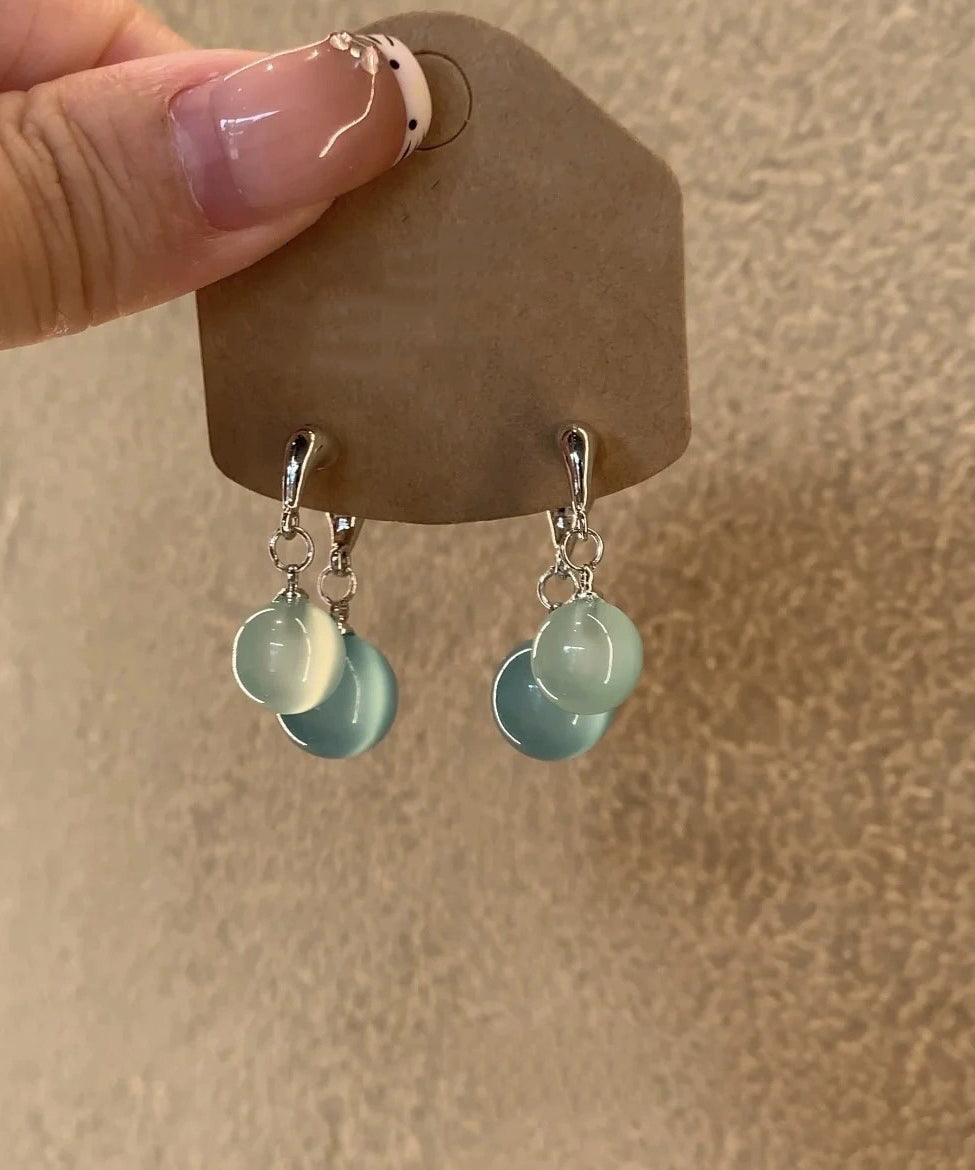 Light Earrings Ball Blue Sterling DIY Drop Silver FashionChic