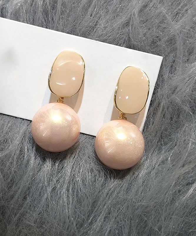 DIY Light Pink Sterling Silver Alloy Pearl Drop Earrings GH1079 Ada Fashion