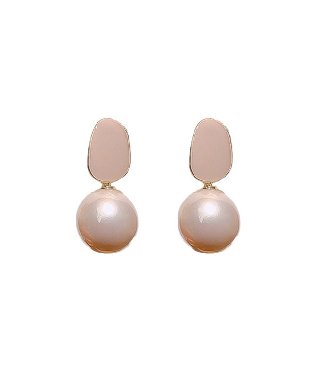 DIY Light Pink Sterling Silver Alloy Pearl Drop Earrings GH1079 Ada Fashion