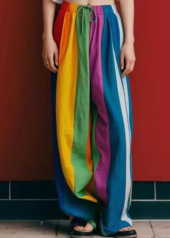 DIY Multicolour Oversized Linen Wide Leg Pants Spring YK036 OM-MZF250306