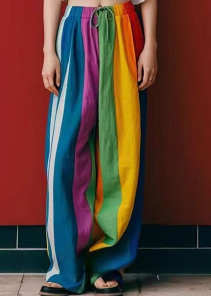 DIY Multicolour Oversized Linen Wide Leg Pants Spring YK036 OM-MZF250306