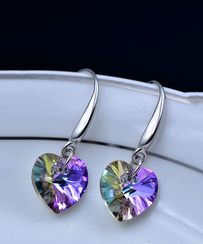 DIY Purple Love Crystal Drop Earrings KX1077 Ada Fashion