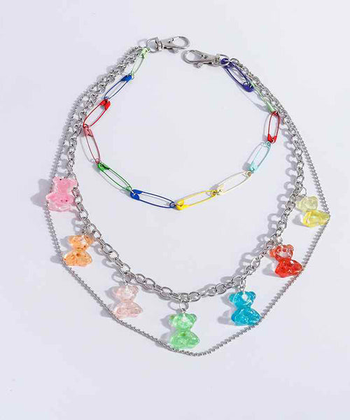 DIY Silk Metal Layered Little Bear Tassel Waist Chain PO065 JEW-BCH240729