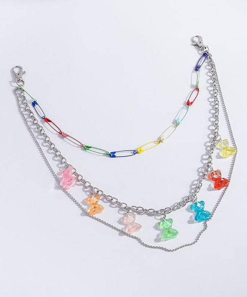 DIY Silk Metal Layered Little Bear Tassel Waist Chain PO065 JEW-BCH240729