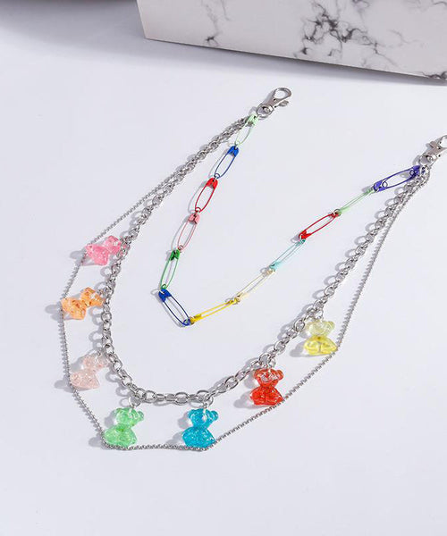 DIY Silk Metal Layered Little Bear Tassel Waist Chain PO065 JEW-BCH240729
