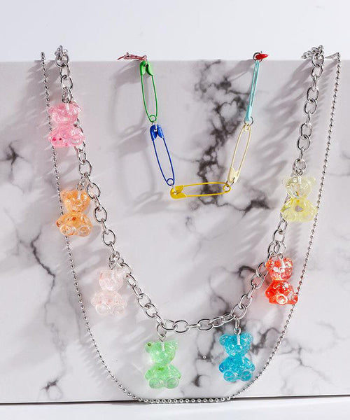 DIY Silk Metal Layered Little Bear Tassel Waist Chain PO065 JEW-BCH240729