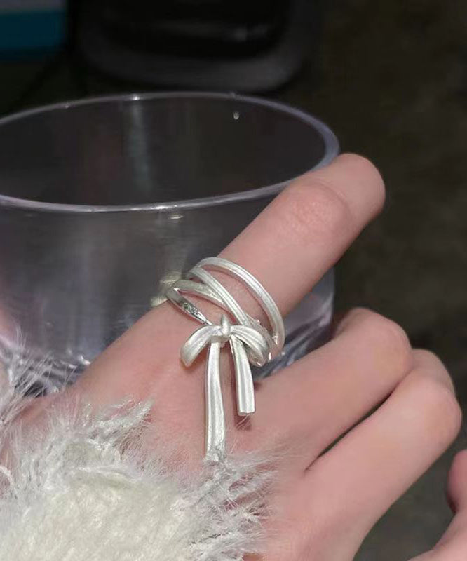 DIY Silk Sterling Silver Bow Silk Ribbon Rings GH1034 Ada Fashion
