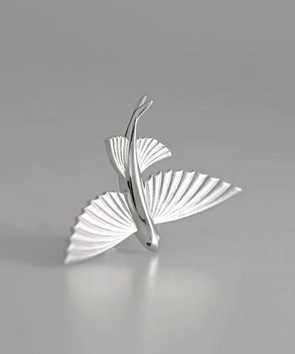 DIY Silk Sterling Silver Little Flying Fish Stud Earrings PO037 JEW-EAR240729