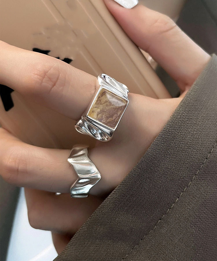 Silk Two-Piece Sugar DIY Rings Wrinkled Set Silver Sterling FashionChic