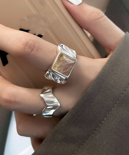 Silk Two-Piece Sugar DIY Rings Wrinkled Set Silver Sterling FashionChic