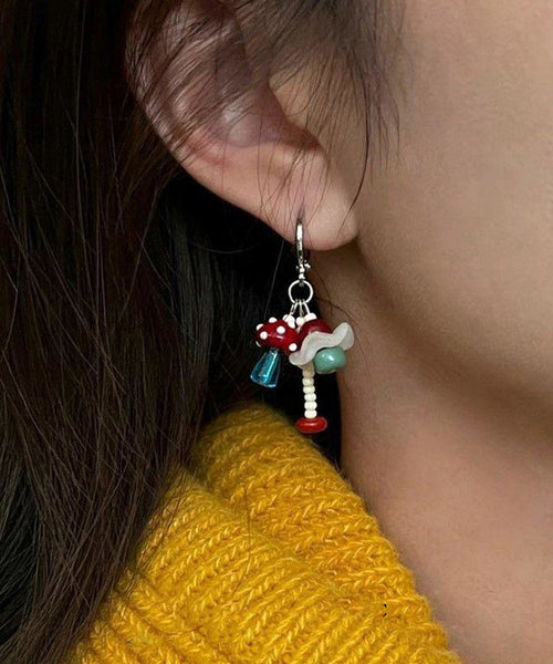 Little Drop Steel Stainless And Fish Mushroom Asymmetrical DIY FashionChic