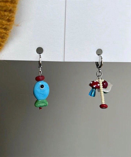 Little Drop Steel Stainless And Fish Mushroom Asymmetrical DIY FashionChic