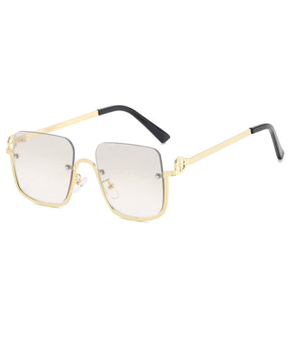 DIY White Large Frame Street Shooting Internet Celebrity Plain Face Sunglasses XS1039 Ada Fashion