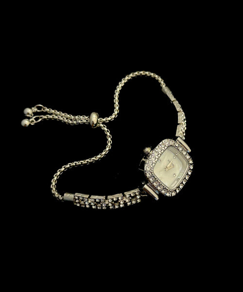 Tassel Zircon Steel White Watches Stainless Square DIY FashionChic