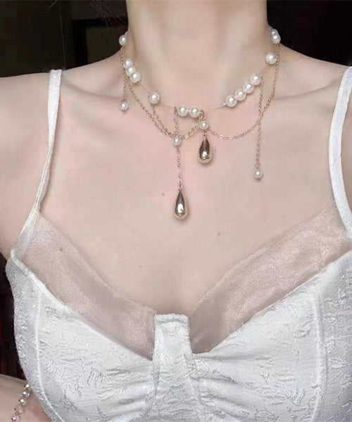 Silver Princess Pearl Water Silk Drop Sterling Tassel Dinner FashionChic