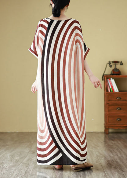 Diy Colorblock Oversized Striped Cotton Robe Dresses Summer YY024 OL-SDL2408-16