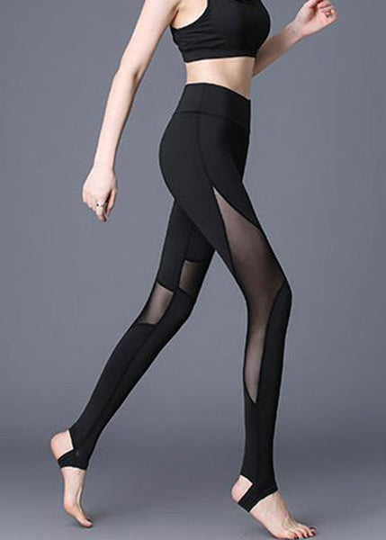 Black Mesh High Panel Dynamic Waist Capri Gymshark Leggings FashionChic