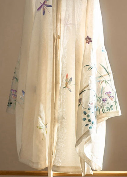 Elegant Apricot O-Neck Embroidered Floral Button Shirt Fall QB016 HS-LTP241025