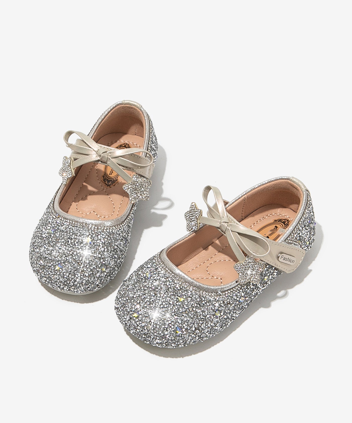 Strap Bow Beige Buckle Flats Crystal Girls Elegant FashionChic