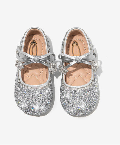 Strap Bow Beige Buckle Flats Crystal Girls Elegant FashionChic