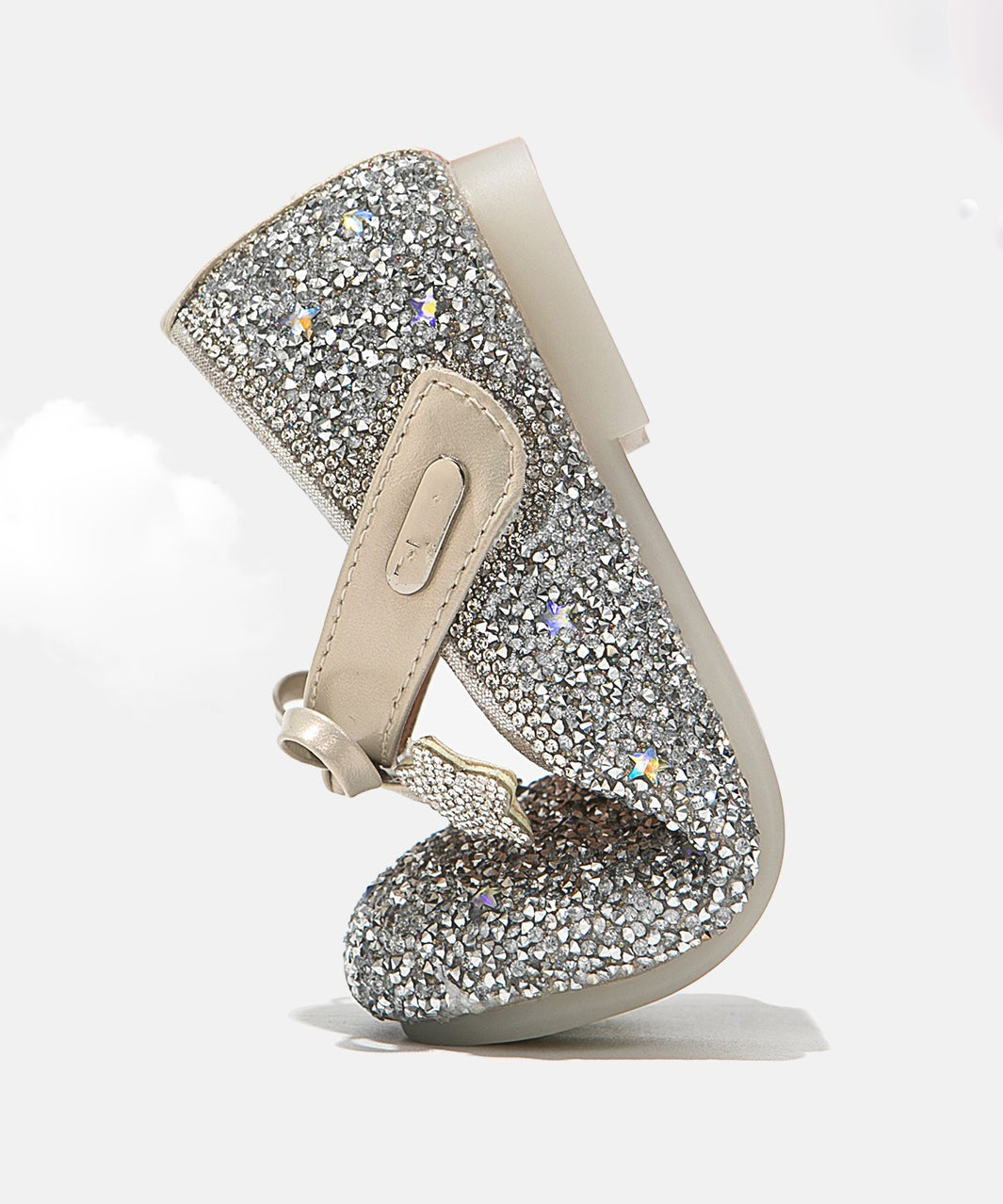 Strap Bow Beige Buckle Flats Crystal Girls Elegant FashionChic