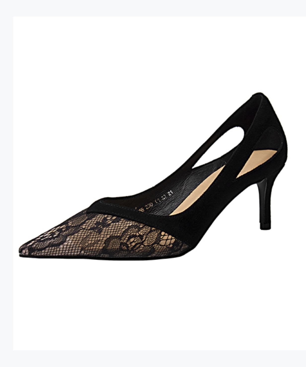 Elegant Black Hollow Out Lace Pointed Toe Stiletto High Heels RT1011 Ada Fashion