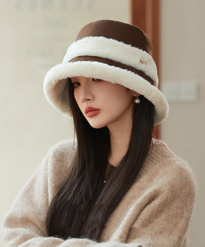 Elegant Black Versatile Warm Fleece Bucket Hat RS016 ABC