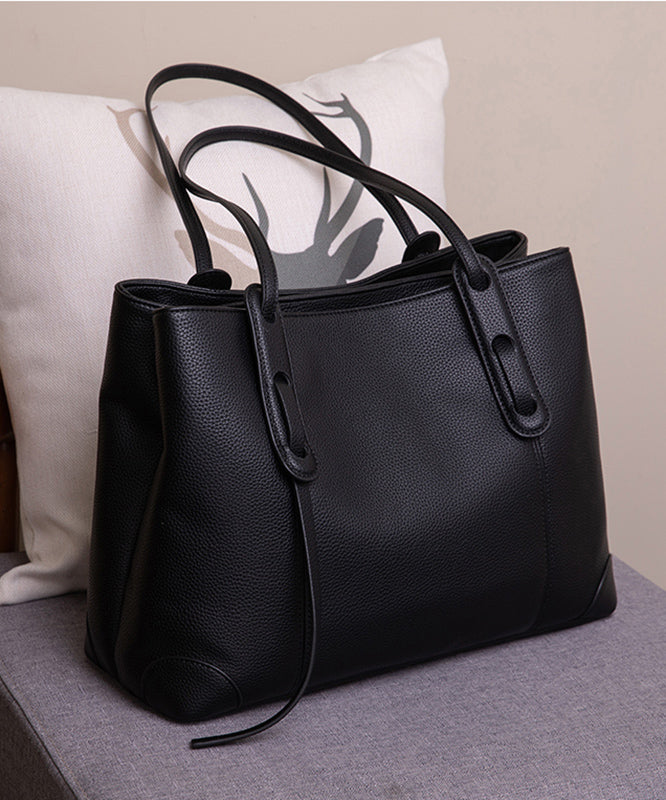 Elegant Black Zippered Faux Leather Tote Handbag UU1085 Bag-BGS240527