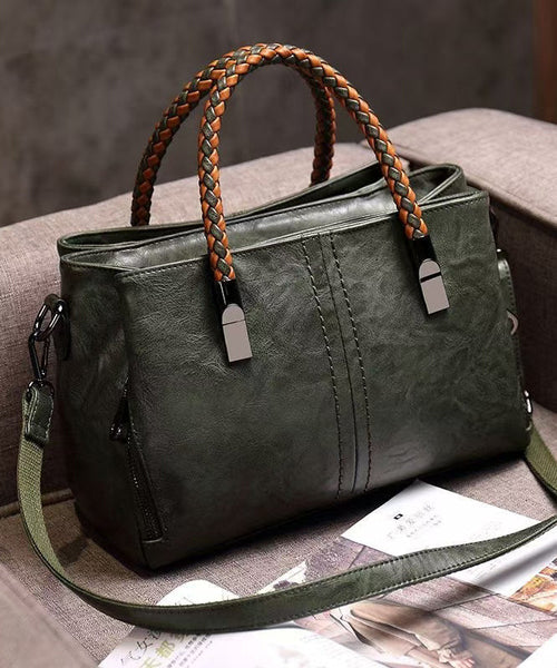 Leather Elegant Brown Handbag Durable Tote Solid Calf FashionChic