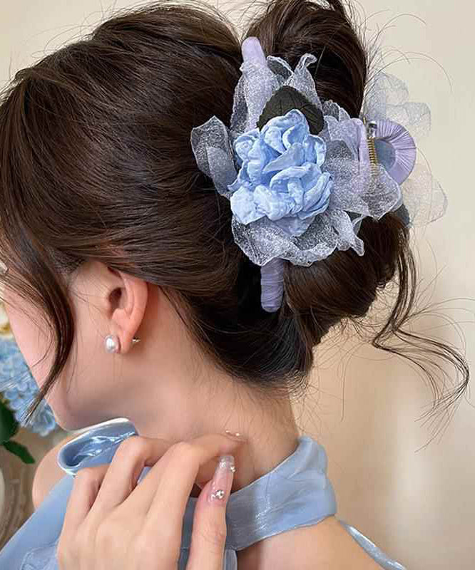 Elegant Champagne Metal Tulle Rose Hairpin RA032 ABC