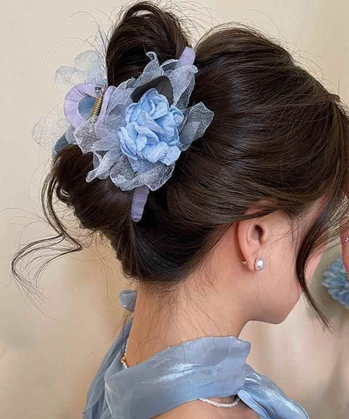 Elegant Champagne Metal Tulle Rose Hairpin RA032 ABC