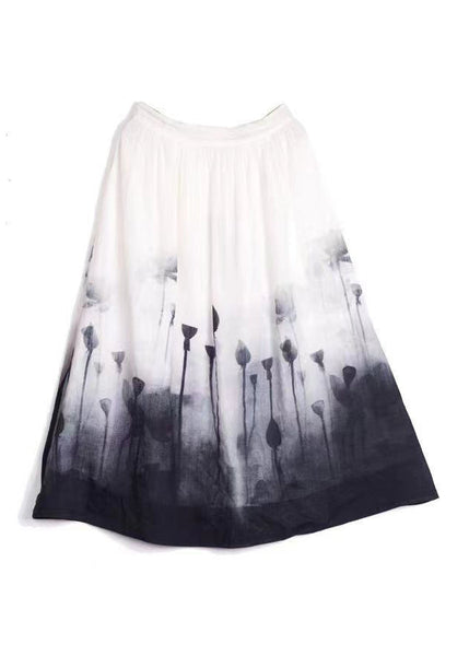Elegant Colorblock Tie Dye Elastic Waist A Line Skirts Summer VB1088 Ada Fashion