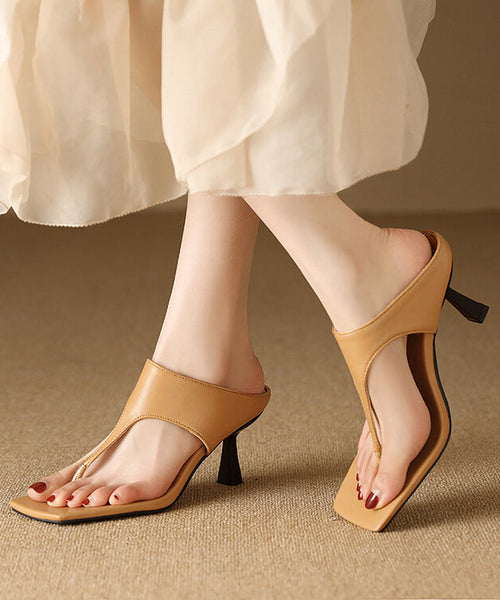 Elegant Fashion Green High Heel Flip Flops Faux Leather XC1003 Ada Fashion