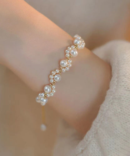 Elegant Gold Alloy Kitten Claws Pearl Tassel Charm Bracelet WF010 JEW-BRA241111