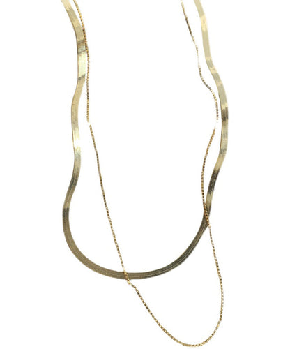 Elegant Gold Sterling Silver Overgild Bilayer Necklace PO009 JEW-NLC240729