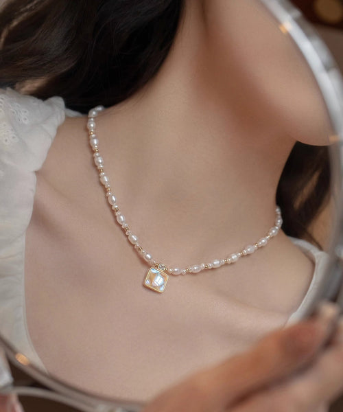 Elegant Gold Sterling Silver Overgild Crystal Love Pearl Pendant Necklace KX1041 Ada Fashion