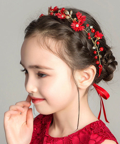 Elegant Gold Zircon Little Daisy Silk Ribbon Girl Crown IU030 TZ-FQ-HAI240802
