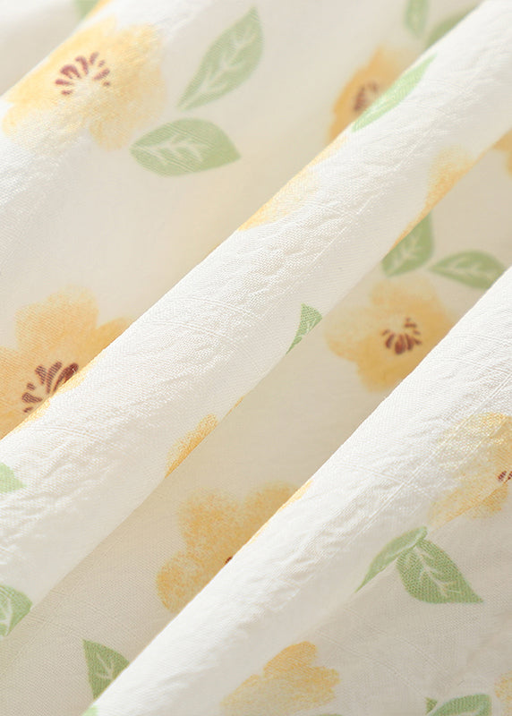 Elegant Green Square Collar Print Cotton Girls Dress Summer TT018 MM-RCTZSDGL240816