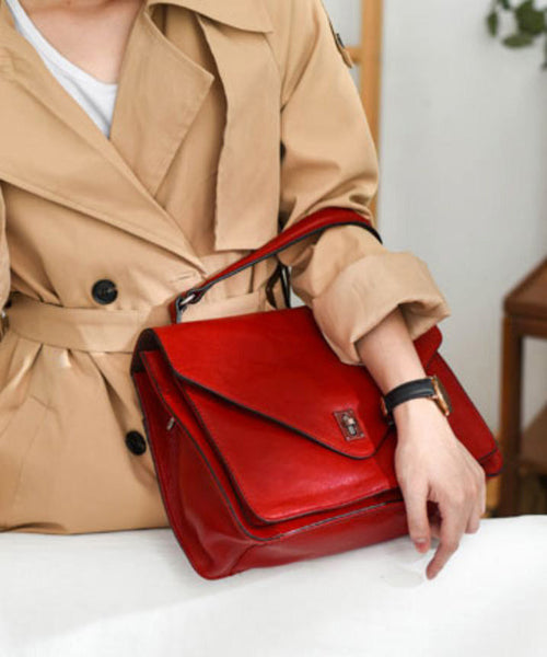 Tote Orange Solid Handbag Leather Elegant Durable FashionChic