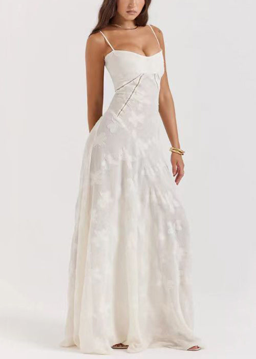 Lace Pink Sleeveless Elegant Up Spaghetti Strap Dress FashionChic