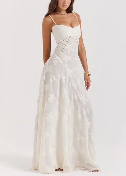 Lace Pink Sleeveless Elegant Up Spaghetti Strap Dress FashionChic