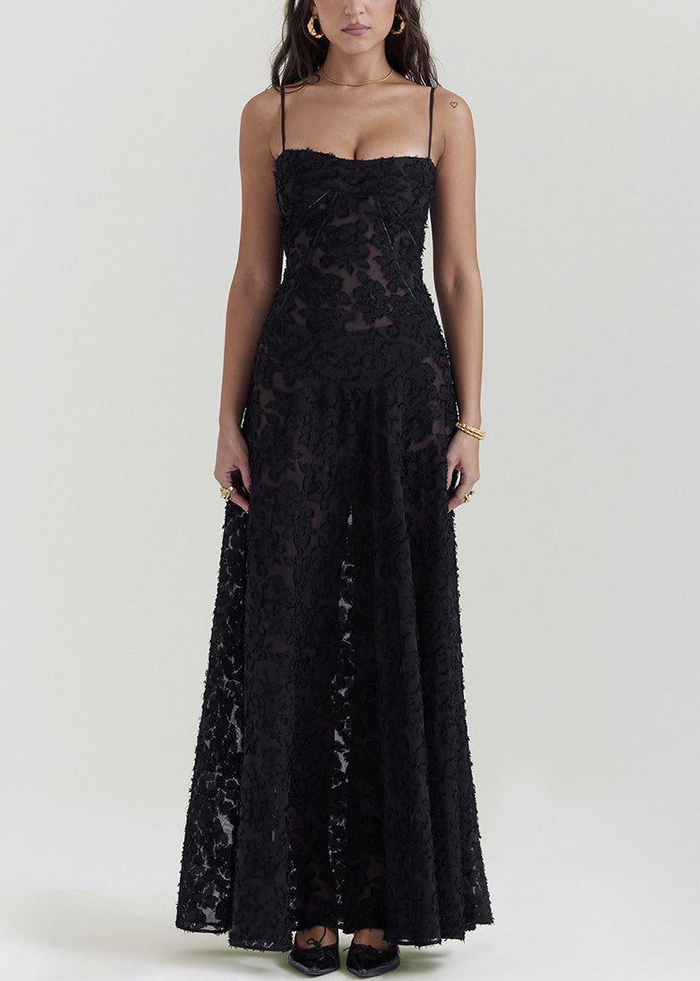 Lace Pink Sleeveless Elegant Up Spaghetti Strap Dress FashionChic