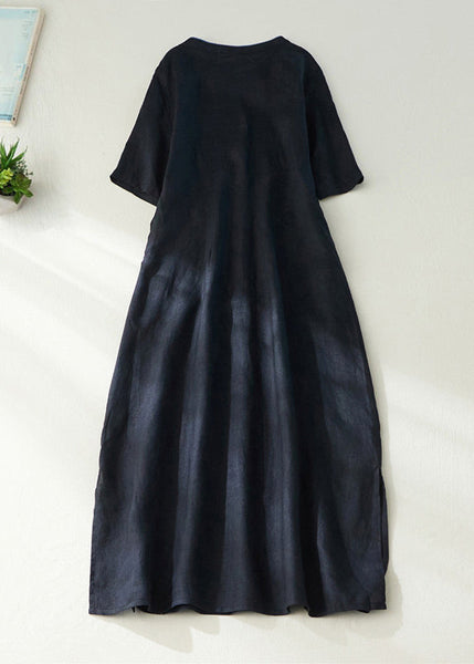 Elegant Red Embroidered Side Open Long Dress Short Sleeve VV062 HS-SDL240627