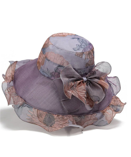 Rose Organza Ruffled Sun Hat Elegant Floral FashionChic