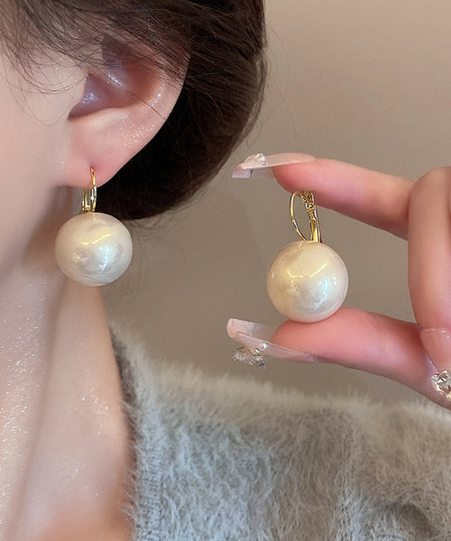 Elegant White Alloy Pearl Drop Earrings QZ007 JEW-EAR241023