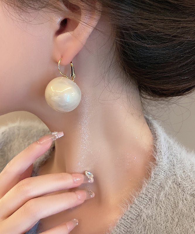 Elegant White Alloy Pearl Drop Earrings QZ007 JEW-EAR241023