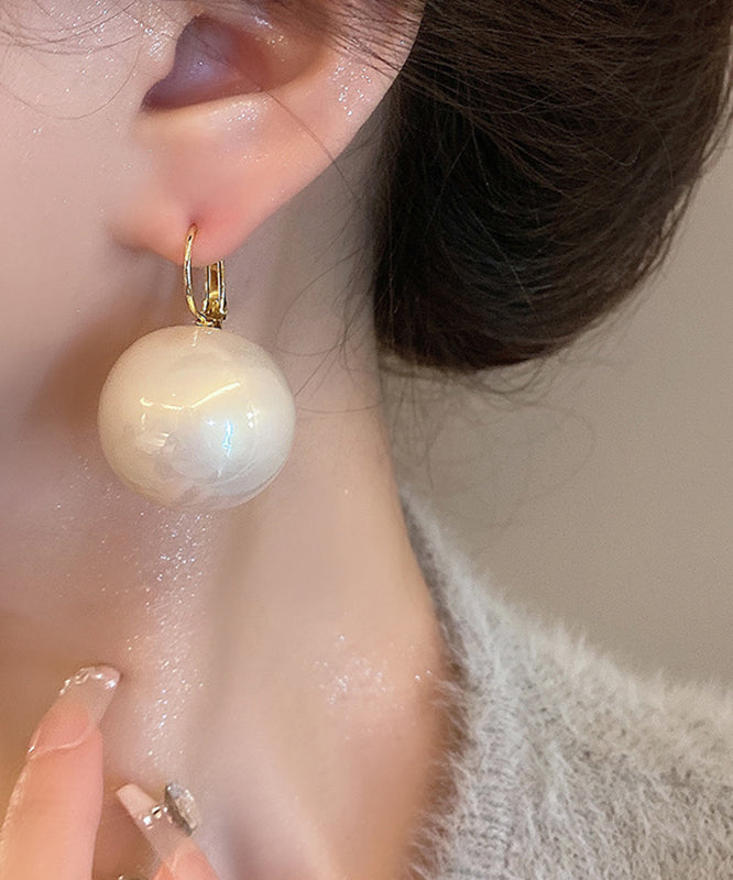 Elegant White Alloy Pearl Drop Earrings QZ007 JEW-EAR241023