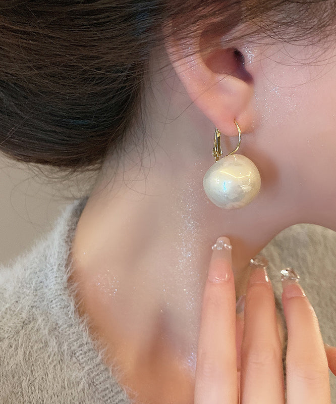 Elegant White Alloy Pearl Drop Earrings QZ007 JEW-EAR241023